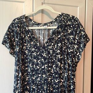 Gently used blue floral long dress from old navy